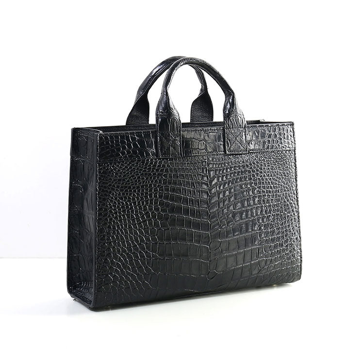 クロコダイル トートバッグ 日本製 シャイニング＆マット＆目地染め (06000814-mens-1r)