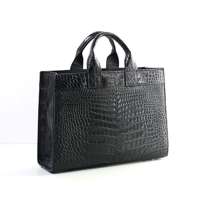 クロコダイル トートバッグ 日本製 シャイニング＆マット＆目地染め (06000814-mens-1r)