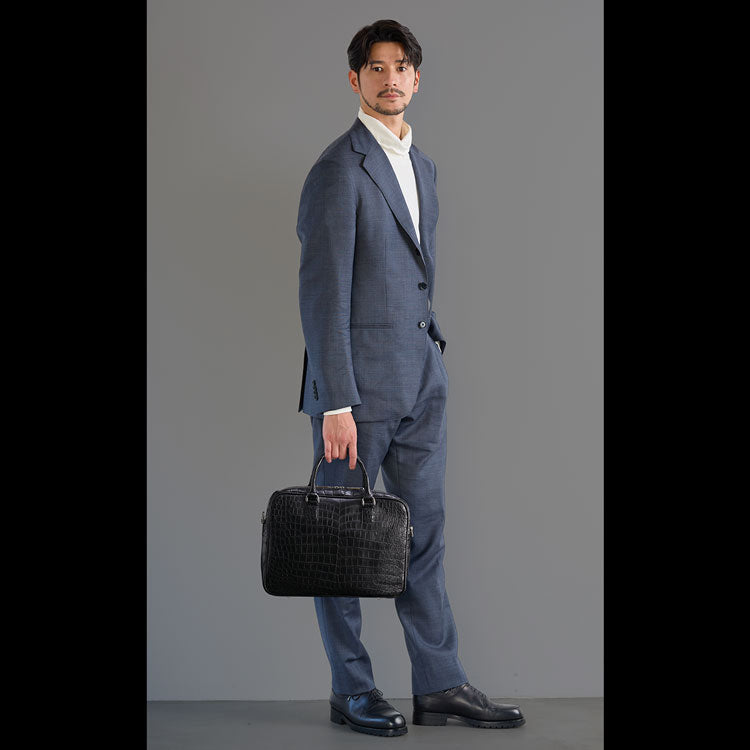 クロコダイル 日本製 2wayビジネスバッグ A4サイズ対応 マット加工＆目地染め (06000840r)