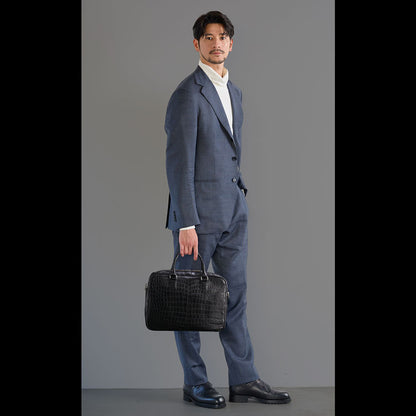 クロコダイル 日本製 2wayビジネスバッグ A4サイズ対応 マット加工＆目地染め (06000840r)