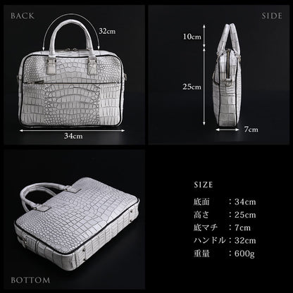 クロコダイル 日本製 2wayビジネスバッグ A4サイズ対応 マット加工＆目地染め (06000840r)
