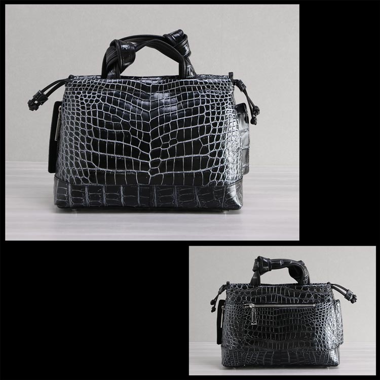 クロコダイル 2WAYバッグ 日本製 センター取り マット加工＆目地染め B5サイズ対応 (06001204-mens-1r)