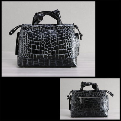 クロコダイル 2WAYバッグ 日本製 センター取り マット加工＆目地染め B5サイズ対応 (06001204-mens-1r)