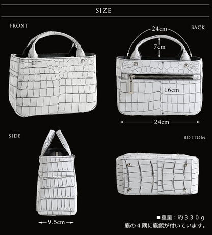 クロコダイル 2way ミニトートバッグ 日本製 (06001482-mens-1r)