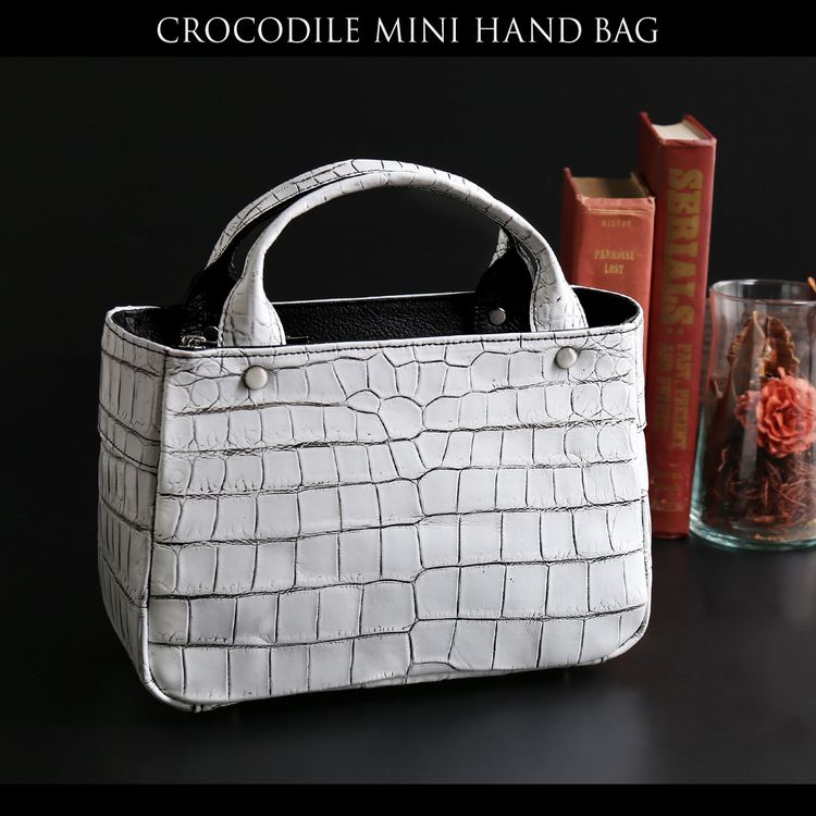 クロコダイル 2way ミニトートバッグ 日本製 (06001482-mens-1r)