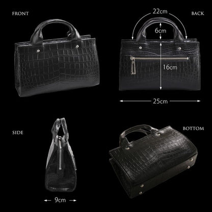クロコダイル 2way ミニトートバッグ 日本製 マット加工 目地染め センター取り 斜め掛け (06001760-mens-1r)