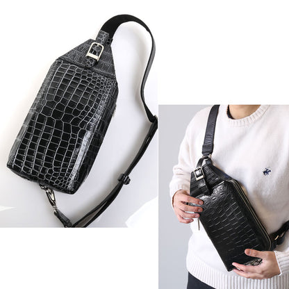 マット加工 クロコダイル 2wayボディバッグ 日本製 (06001814r)