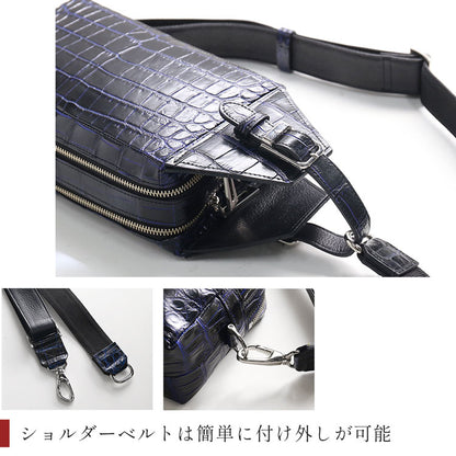 マット加工 クロコダイル 2wayボディバッグ 日本製 (06001814r)
