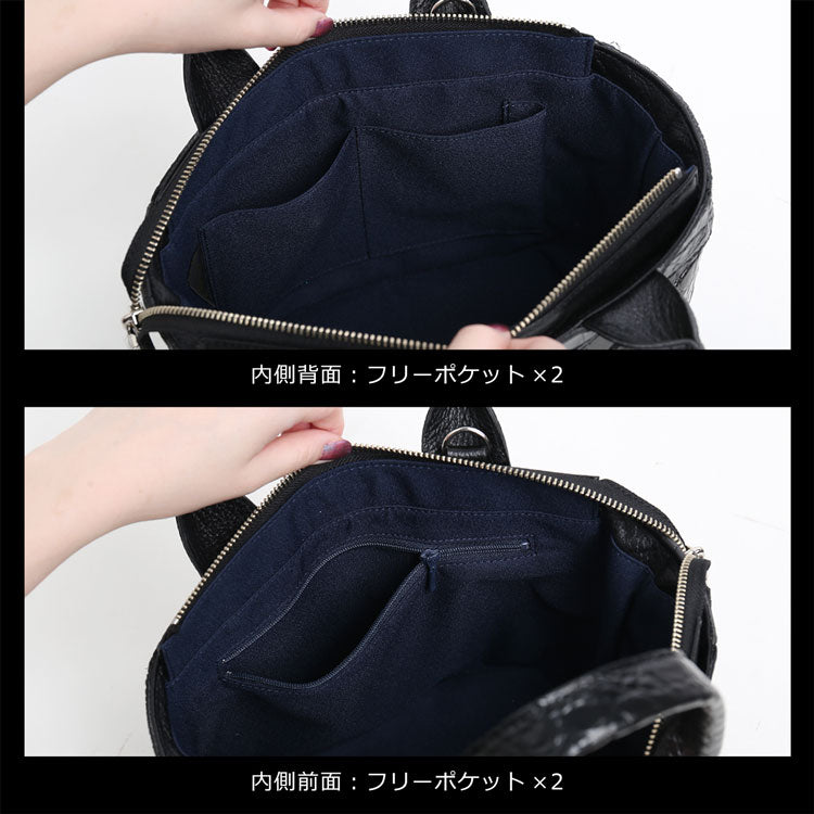 GranCroco クロコダイル マット加工＆目地染め ミニトートバッグ 日本製 2WAY (06001927-mens-1r)