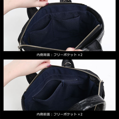 GranCroco クロコダイル マット加工＆目地染め ミニトートバッグ 日本製 2WAY (06001927-mens-1r)