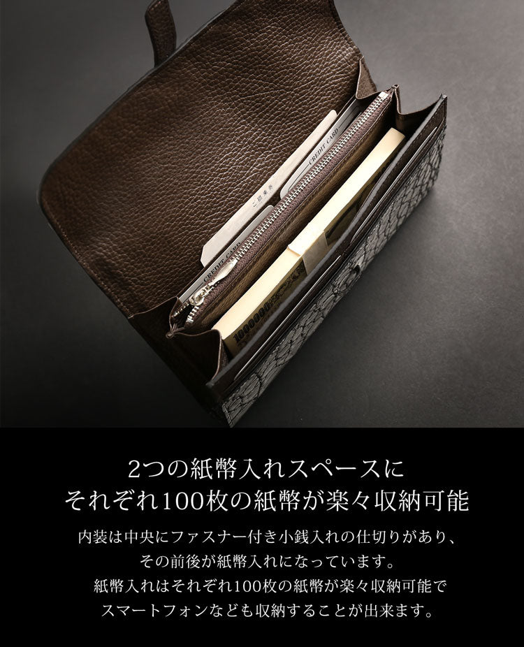 Grancroco クロコダイル マット加工 多機能長財布 フラップデザイン 日本製 パスポート＆スマホ収納可能 (06001929r)