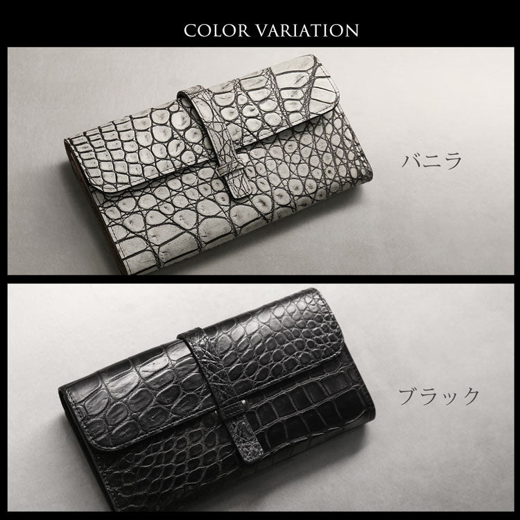 Grancroco クロコダイル マット加工 多機能長財布 フラップデザイン 日本製 パスポート＆スマホ収納可能 (06001929r)