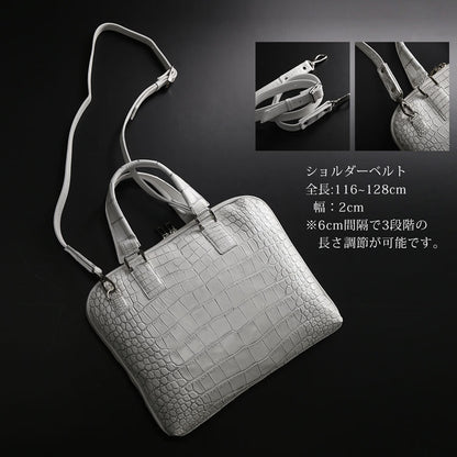 クロコダイル 2wayビジネスバッグ センター取り 日本製 A4サイズ対応 マット加工＆目地染め (06001947r)